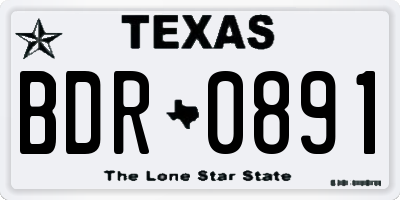 TX license plate BDR0891