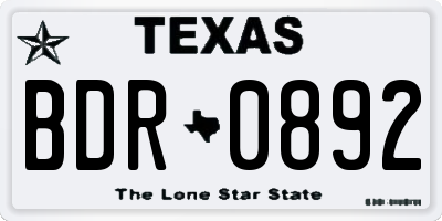 TX license plate BDR0892