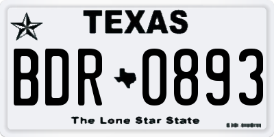 TX license plate BDR0893