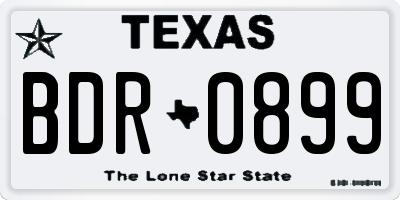 TX license plate BDR0899
