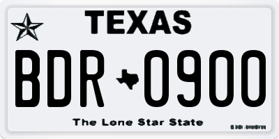 TX license plate BDR0900