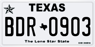 TX license plate BDR0903