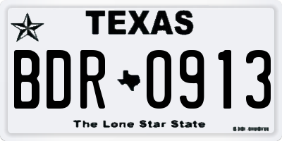 TX license plate BDR0913
