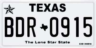 TX license plate BDR0915