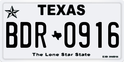 TX license plate BDR0916
