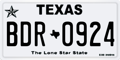 TX license plate BDR0924