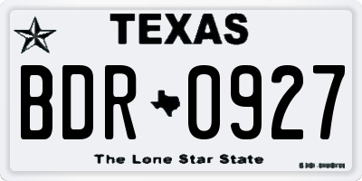 TX license plate BDR0927