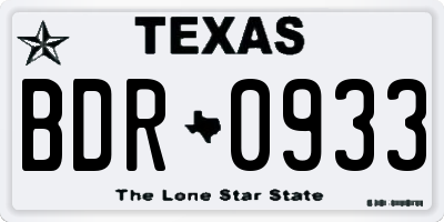 TX license plate BDR0933