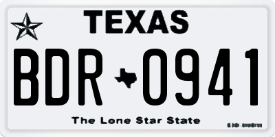 TX license plate BDR0941