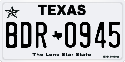 TX license plate BDR0945