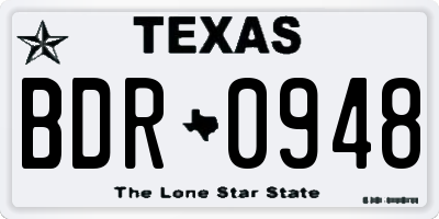 TX license plate BDR0948