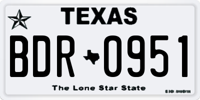 TX license plate BDR0951
