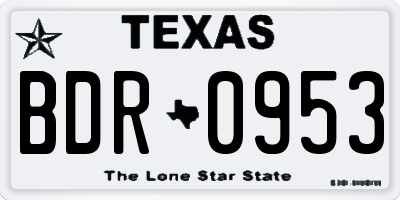TX license plate BDR0953
