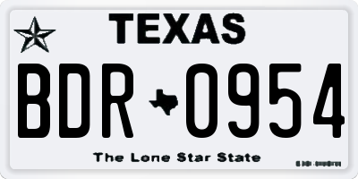 TX license plate BDR0954