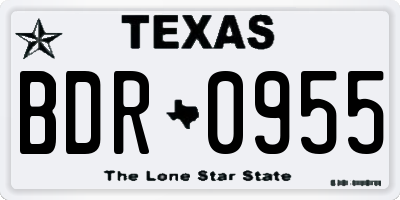 TX license plate BDR0955