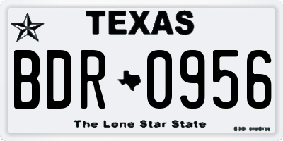 TX license plate BDR0956