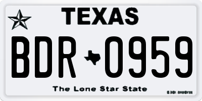 TX license plate BDR0959
