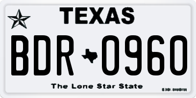 TX license plate BDR0960