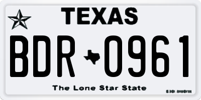 TX license plate BDR0961