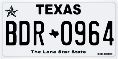 TX license plate BDR0964