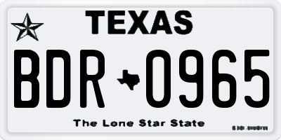 TX license plate BDR0965