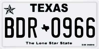 TX license plate BDR0966