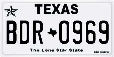 TX license plate BDR0969