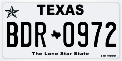TX license plate BDR0972