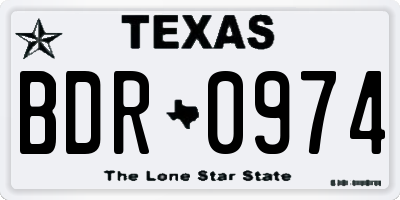 TX license plate BDR0974