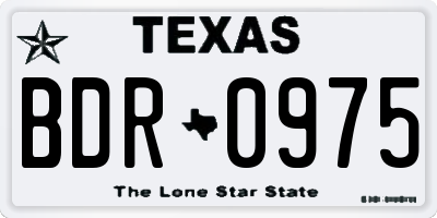TX license plate BDR0975