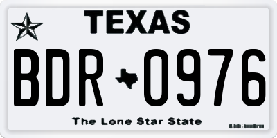 TX license plate BDR0976