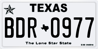 TX license plate BDR0977