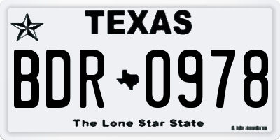 TX license plate BDR0978