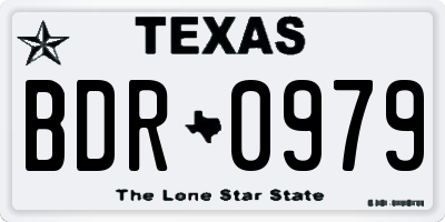 TX license plate BDR0979