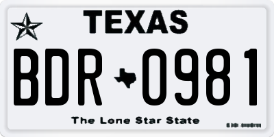 TX license plate BDR0981