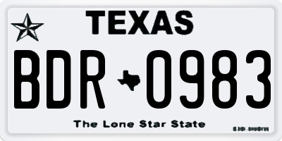 TX license plate BDR0983