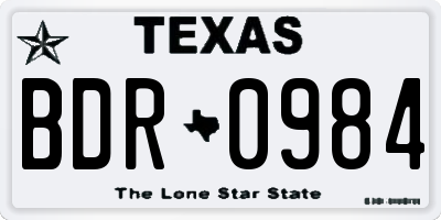 TX license plate BDR0984