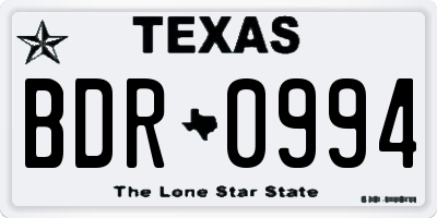 TX license plate BDR0994