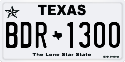 TX license plate BDR1300