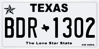TX license plate BDR1302