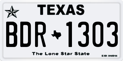 TX license plate BDR1303