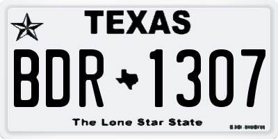 TX license plate BDR1307