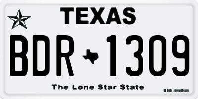 TX license plate BDR1309