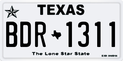 TX license plate BDR1311