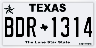 TX license plate BDR1314