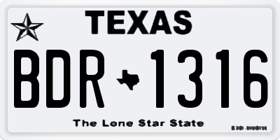 TX license plate BDR1316