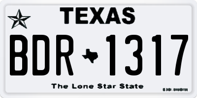 TX license plate BDR1317