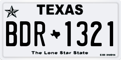 TX license plate BDR1321