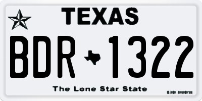 TX license plate BDR1322