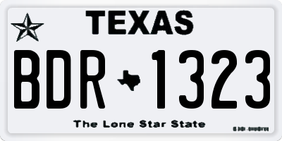 TX license plate BDR1323